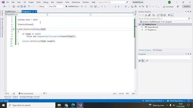 C# 10 Nullable Reference Types and Null Parameter Check Using NET Core 6 смотреть онлайн