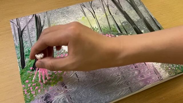Painting Cherry Blossom on a Rainy Day / Acrylic Painting Techniques смотреть онлайн