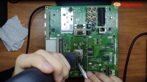 Замена процессора в телевизоре LG, реболлинг  шаров под микроскопом!