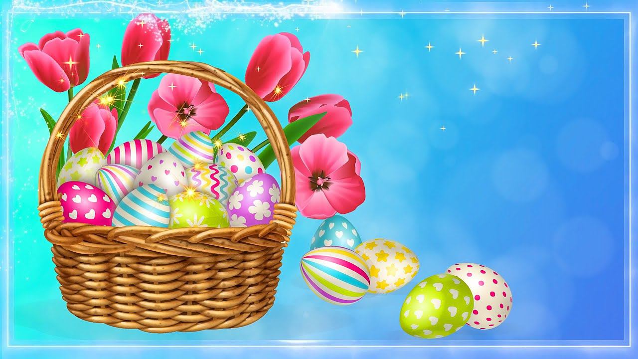 Анимированный фон заставка для поздравления с пасхой. Видео открытки. смотреть онлайн