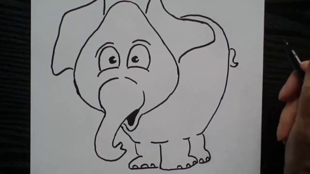 How to Draw a Cute Elephant. Уроки рисования : слоненок из мультика. смотреть онлайн