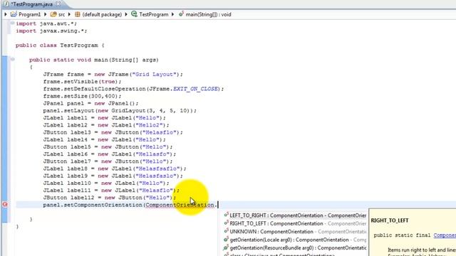 Grid Layout in Java Swing- Arranging objects in a panel/frame смотреть онлайн