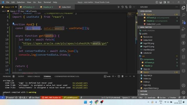 Get APIs and React JS | Mini Twitter Project - 3 смотреть онлайн