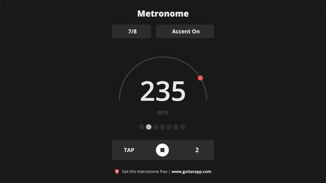 235 BPM Metronome 7/8 смотреть онлайн