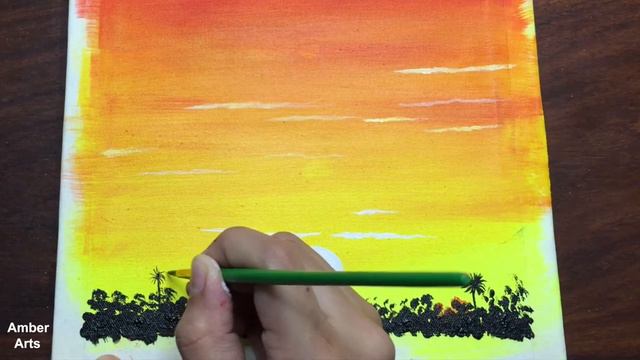 Sunset Painting Lesson for Beginners | Wow Art Sunset Easy Tutorial | Recreate Wow Art Sunset Lesso смотреть онлайн