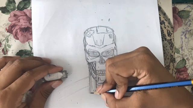 Drawing The T-800 Endoskeleton | Speed Art #13