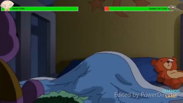 Stewie Griffin VS Sheldon The Turtle with healthbars