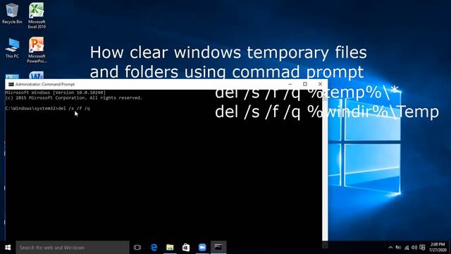 How to clear windows temporary folder using command prompt смотреть онлайн