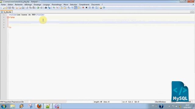 [1/5] My-SQL (et PHP). Partie 1: Création et connexion à la base de données смотреть онлайн