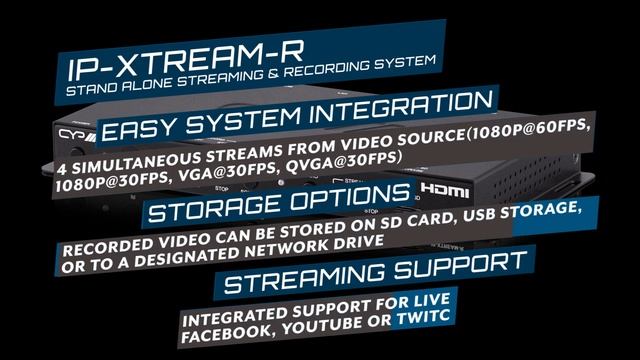 IP-XTREAM-R Stand alone streaming and recording system with HDMI/VGA in & HDMI monitor out смотреть онлайн