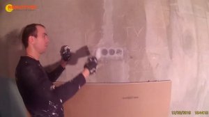 Способ заделки подрозетников перед малярными работами