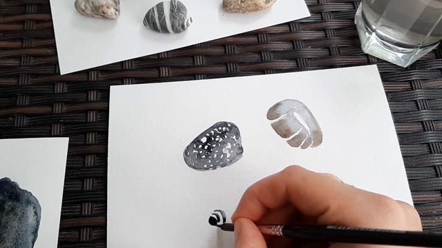 Камни акварелью. Уроки рисования для новичков смотреть онлайн