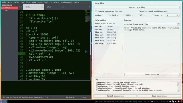 Shift picture python opencv смотреть онлайн