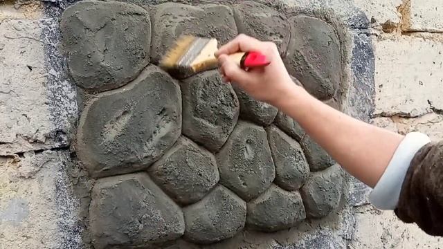 Отделка для стен, декоративная штукатурка, имитация камня, арт бетон для начинающих #артбетон смотреть онлайн