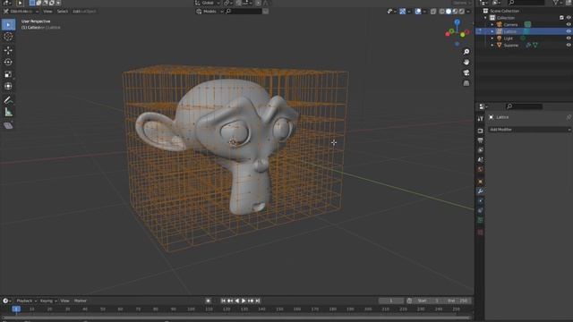 Модификатор Lattice в Blender, деформация высоко полигональных моделей смотреть онлайн