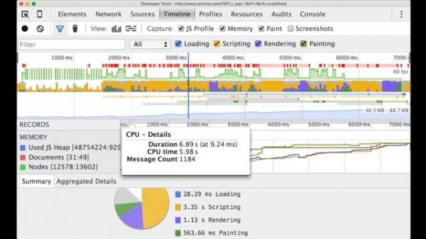 Real-time performance audit with Chrome DevTools