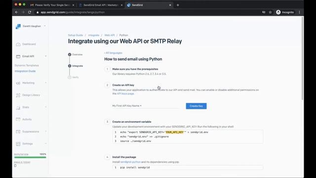 Create SendGrid API key смотреть онлайн