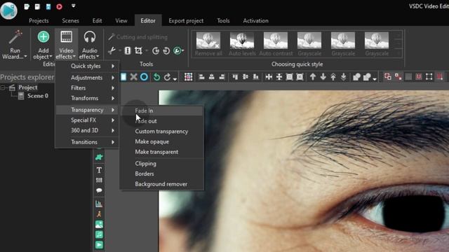How to create eye zoom transition using VSDC смотреть онлайн