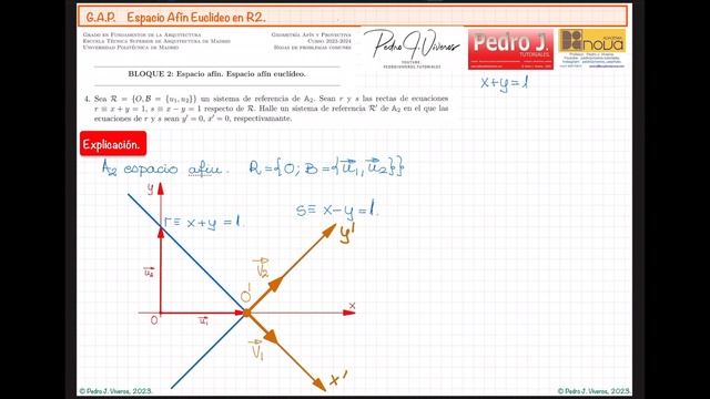 ÁLGEBRA. Espacio Afín. Nuevo sistema de Referencia (1). Academia NOVA. Profesor: Pedro J. Viveros. смотреть онлайн