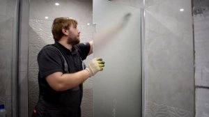 Душевая перегородка перегородка из матового стекла, монтаж