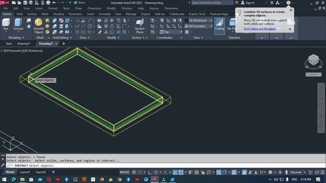 WINDOW 3D WITH AUTOCAD 2023 ارسم نافذة بسيطة بالاوتوكاد смотреть онлайн