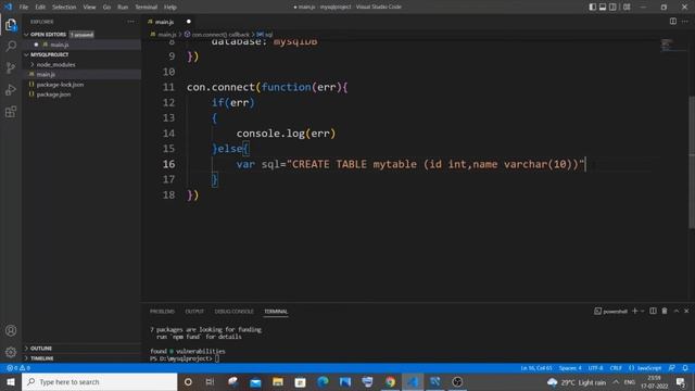 Create table in Mysql using Node JS tutorial | mysql workbench смотреть онлайн