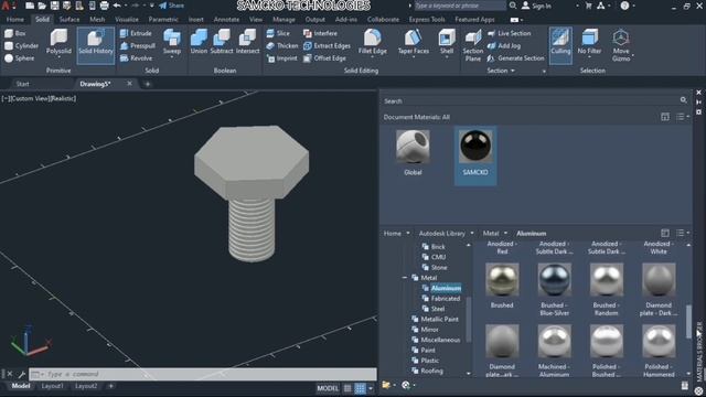 AutoCAD 2022 3D Mechanical sample project -1- bolt |PART-29| AUTOCAD 3D tutorial in Tamil смотреть онлайн