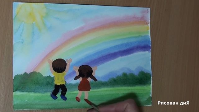 Рисунок на День Защиты детей 1 июня. Как нарисовать легко, поэтапно гуашью. Пошаговая инструкция. смотреть онлайн