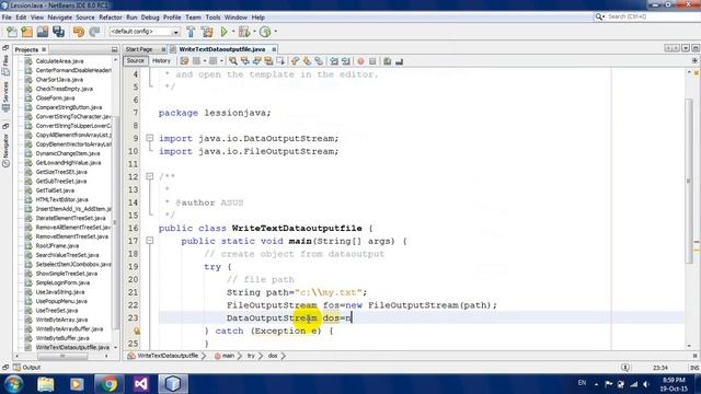 How to Write byte to a file using DataOutputStream in Java Netbeans смотреть онлайн