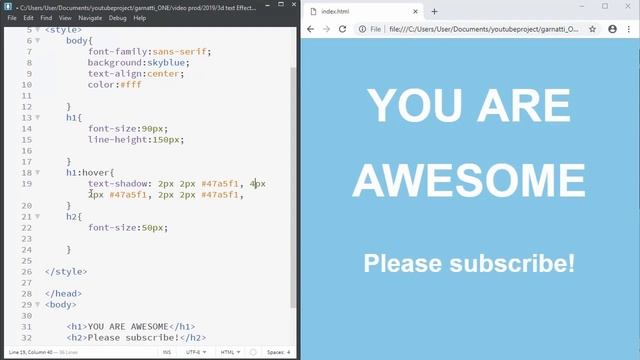 How to Create a CSS 3D Text Effect | Quick Tutorial смотреть онлайн