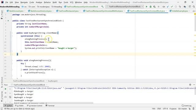 Java example of synchronized blocks смотреть онлайн