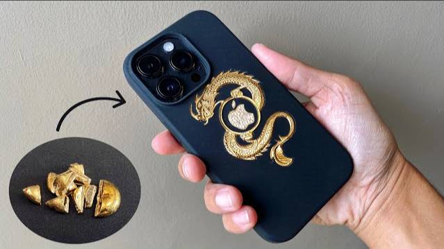 i put 18k gold into my phone case - i make jewelry for my phone смотреть онлайн