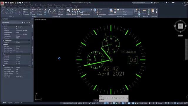 T2C | LispCAD 01: Đồng hồ trong AutoCAD - Lisp Clock in AutoCAD смотреть онлайн