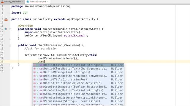 Runtime Permission in Android studio | Android Tutorial | Ted Permission смотреть онлайн