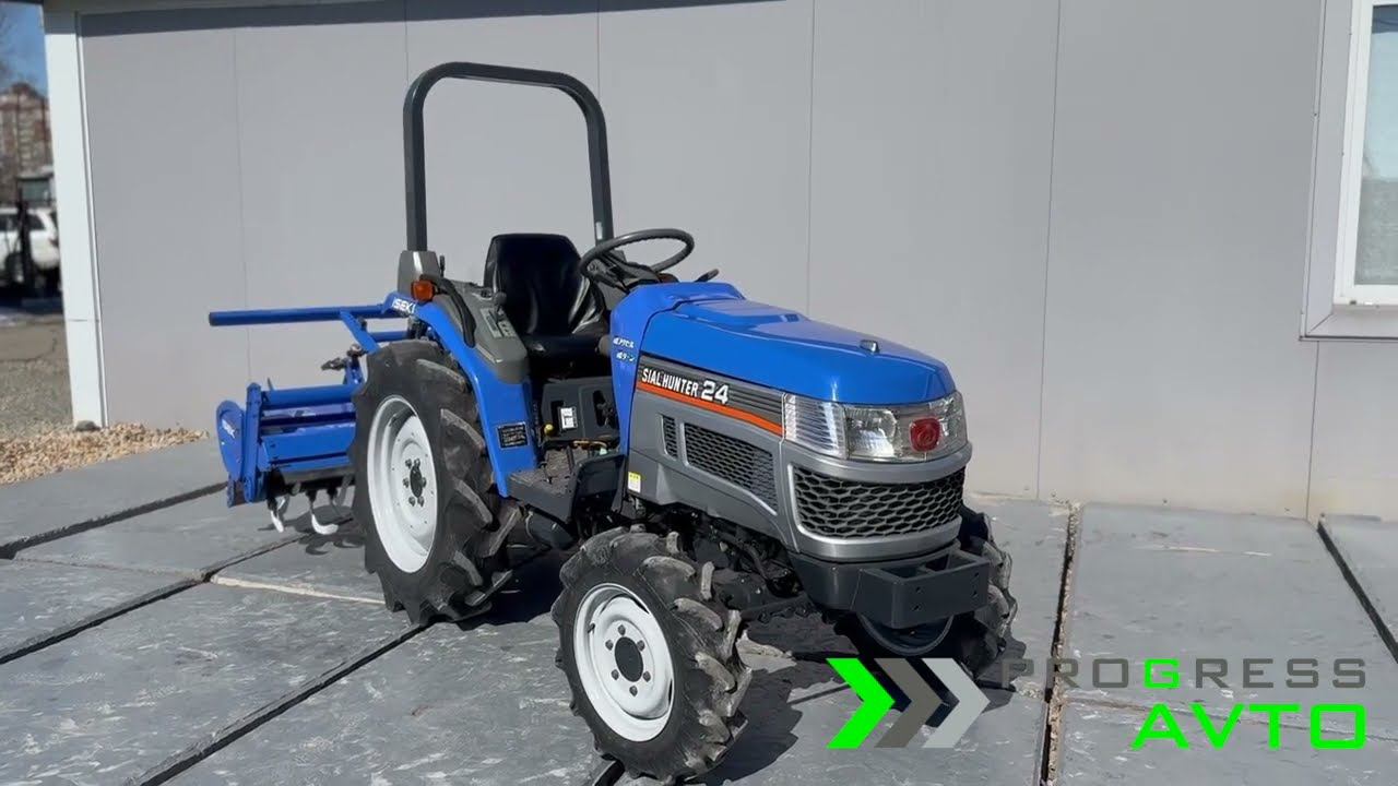 Iseki Sial Hunter 24 трактор японский, Трехточечное сцепное устройство и почвофреза в комплекте смотреть онлайн