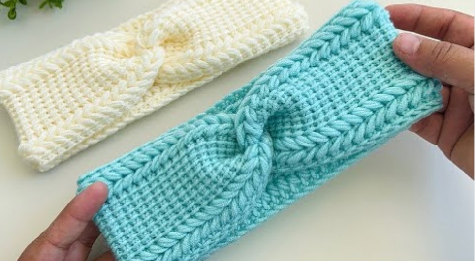 Повязка на голову крючком ?❤? Уроки вязания☺ Тунисское вязание #тунисскоевязание #урокивязания #вя