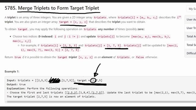 Merge Triplets to Form Target Triplet - Greedy - Leetcode 1899 - Python смотреть онлайн