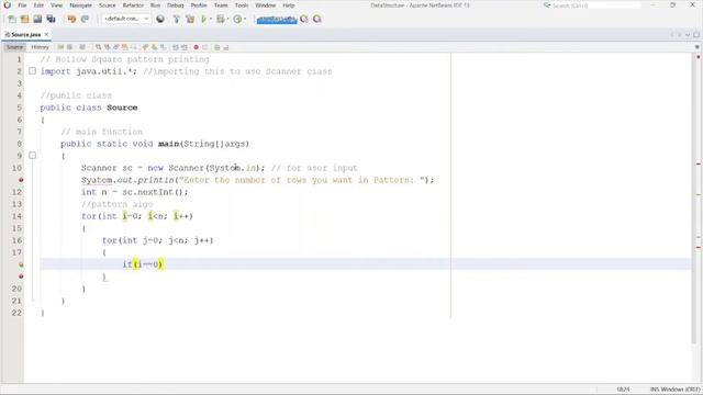 Hollow Square Pattern Printing using JAVA смотреть онлайн