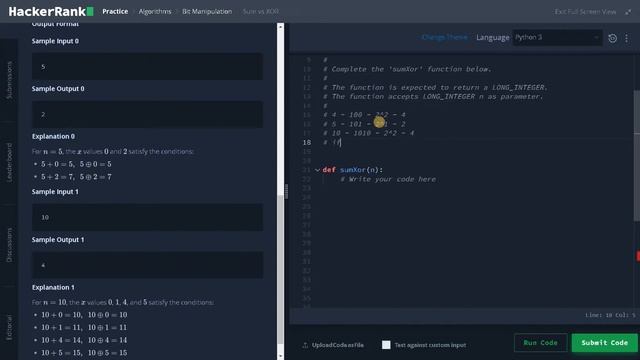 198 - Sum vs XOR | Bit Manipulation | Hackerrank Solution | Python смотреть онлайн