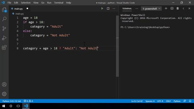 Learn Python - Ternary Operator смотреть онлайн