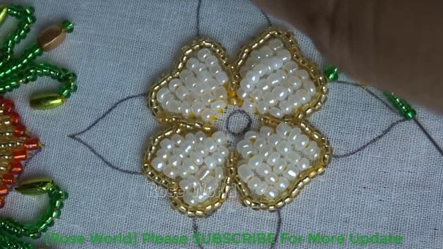 hand embroidery beads flower design tutorial,beads work for dress смотреть онлайн
