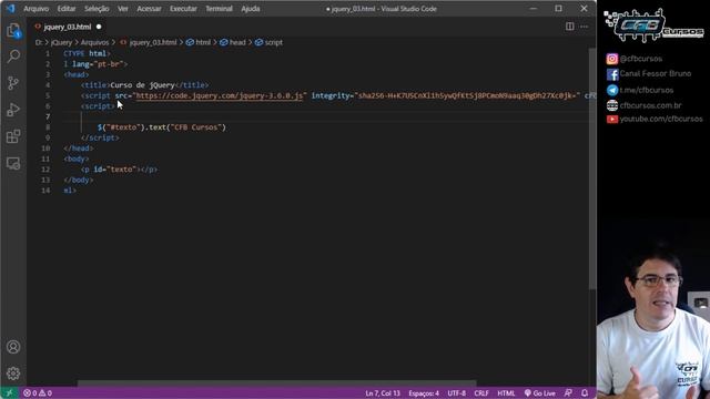 As formas corretas de inserir o código jQuery [jQuery] - Curso de jQuery - Aula 03 смотреть онлайн