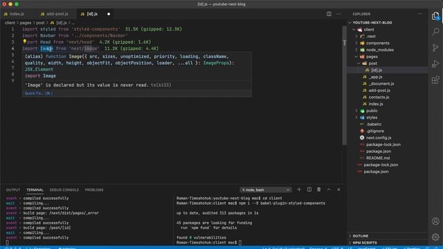 Next.js обзор фреймворка. Fullstack Блог. Express/mongodb/next/ssr/styled Components