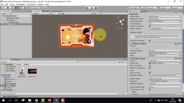 Unity 3D + Vuforia การทำสื่อ AR ให้เล่นคลิปวิดีโอ смотреть онлайн