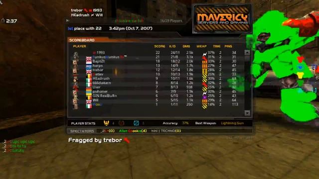 Quake Live: FFA GOD 1993 playing overkill (Top10 FFA Player) смотреть онлайн