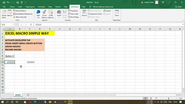 How to Create Macro Button to Copy and Paste in Excel смотреть онлайн