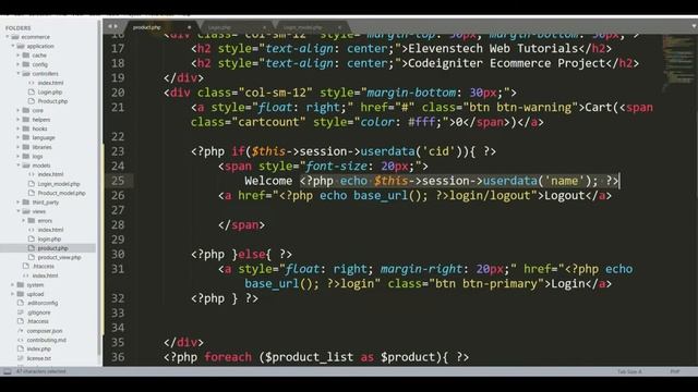 Display user name after login using codeigniter - Part 6 смотреть онлайн