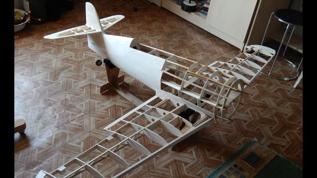 VL Myrsky II . Постройка . Бальса . 1800мм размах. Под OSMax 91 FP. смотреть онлайн