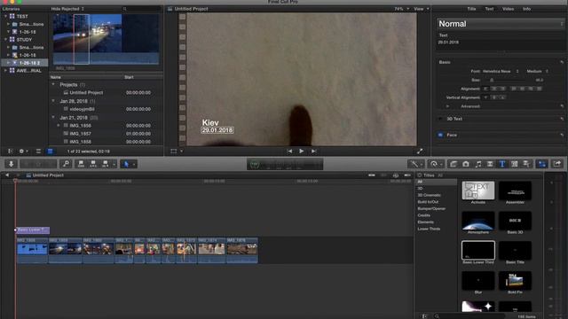 Final Cut Pro X 10.2.3, часть 6 (Титры) смотреть онлайн