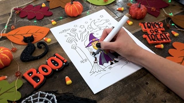 ??HAPPY HALLOWEEN ??Coloring Pages For Kids | Halloween Coloring Video ?Cute Halloween Witch